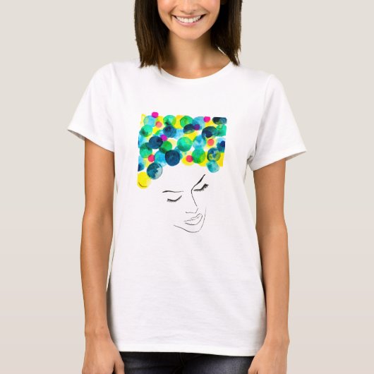 Schimmelige waterverf met een cool haar t-shirt (Voorkant)