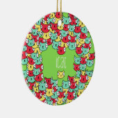 Schimmelkatpatroon Keramisch Ornament (Rechts)