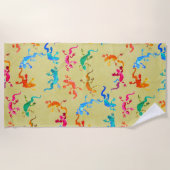 Schimmelkleurige gekko-hazard strandstijl strandlaken (Voorkant)