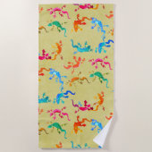 Schimmelkleurige gekko-hazard strandstijl strandlaken (Voorkant)