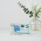 Schimmelkleurige glitterij zweert logo na zorg visitekaartje (Staand voorkant)