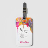 Schimmelkleurige regenboogdame kunst bagagelabel (Voorkant (verticaal))