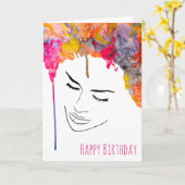 Schimmelkleurige regenboogdame kunst kaart (Gele Bloem)