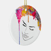 Schimmelkleurige regenboogdame kunst keramisch ornament (Rechts)