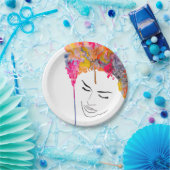 Schimmelkleurige regenboogdame kunst papieren bordje (Feest)