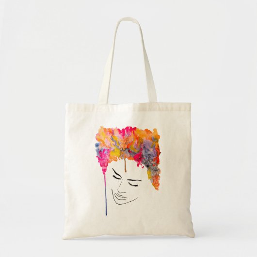 Schimmelkleurige regenboogdame kunst tote bag (Voorkant)