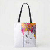 Schimmelkleurige regenboogdame kunst tote bag (Voorkant)