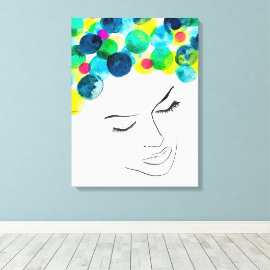 Schimmelkleurige waterverf canvas afdruk (Insitu (Houten vloer))