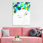 Schimmelkleurige waterverf canvas afdruk (Insitu (Woonkamer))