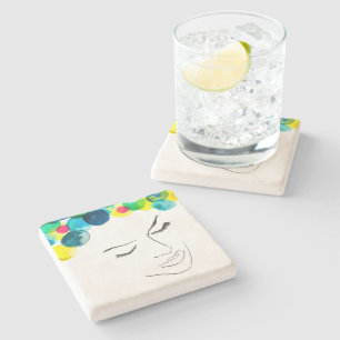 Schimmelkleurige waterverf stenen onderzetter