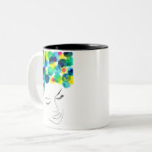 Schimmelkleurige waterverf tweekleurige koffiemok (Voorkant links)