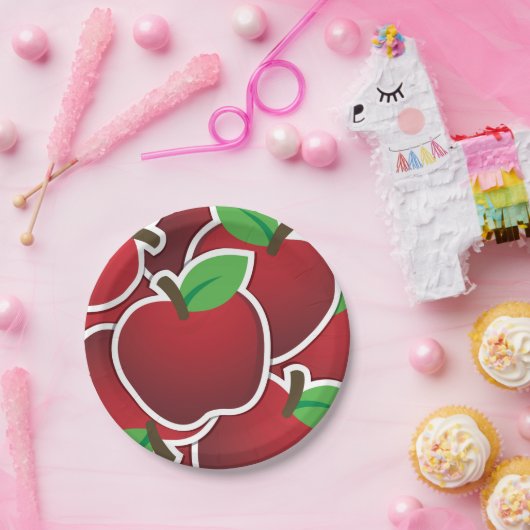 Schimmelrode appels papieren bordje (Feest)