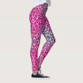 Schimmelroze en oranje luipaard cheetah patroon leggings (Rechts)