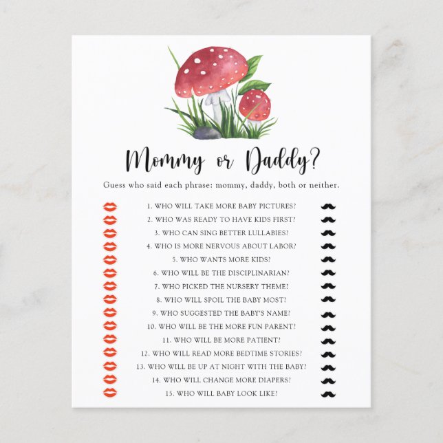 Schimmels baby shower Mama of papa spel (Voorkant)