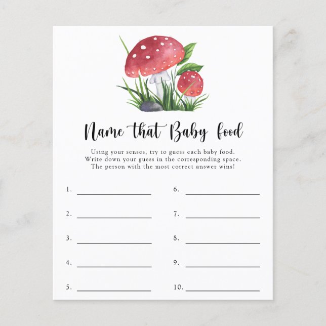 Schimmels Baby shower Naam dat baby food spel (Voorkant)