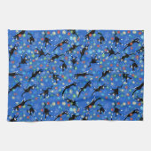 Schimmels- en kerstlamppatroon theedoek (Horizontaal)