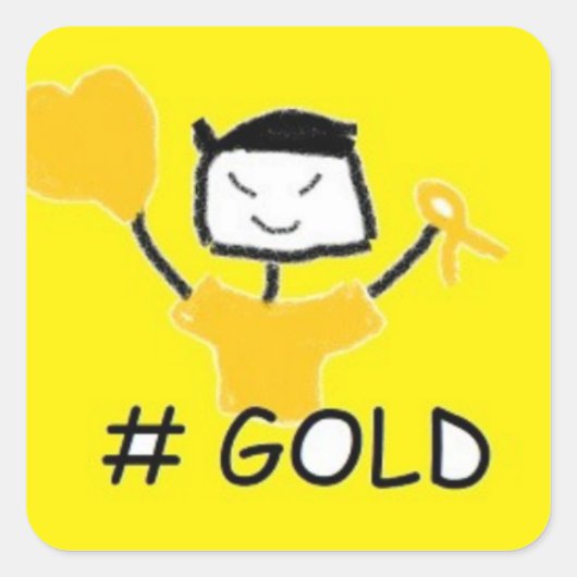 Schimmels #Goud Vierkante Sticker (Voorkant)