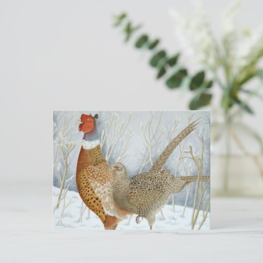 Schimmels in de sneeuw briefkaart (Staand voorkant)