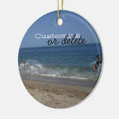 Schimmels in het Surf; Personaliseerbaar Keramisch Ornament (Links)