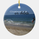 Schimmels in het Surf; Personaliseerbaar Keramisch Ornament (Achterkant)