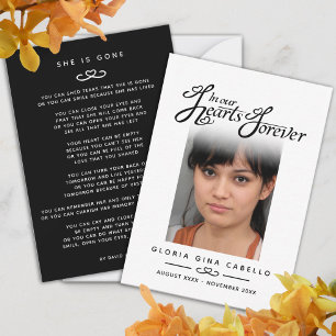 Schimmels in ons hart ze is een zwart gedicht notitiekaartje