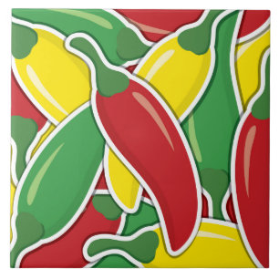 Schimmels lichte Spaanse peper Tegeltje