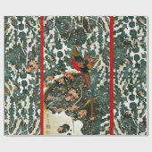 Schimmels, pijnbomen, Rozen, Japanse bloemen Cadeaupapier (Vlak)