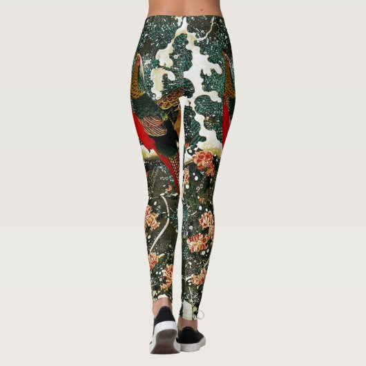 Schimmels, pijnbomen, Rozen, Japanse bloemen Leggings (Achterkant)