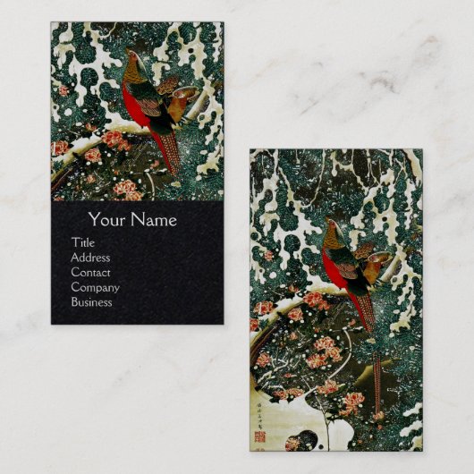 Schimmels, pijnbomen, Rozen, Japanse bloemen Visitekaartje (Voorkant / Achterkant)