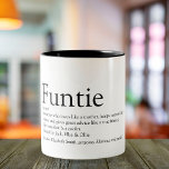 Schimmels, tante, tante, Tante Definition Modern F Tweekleurige Koffiemok<br><div class="desc">Pas uw speciale,  favoriete Funtie,  tante of tante aan om een unieke gave te creëer. Een perfecte manier om haar te shows hoe geweldig ze elke dag is. Ontworpen door: Thisnotme©</div>