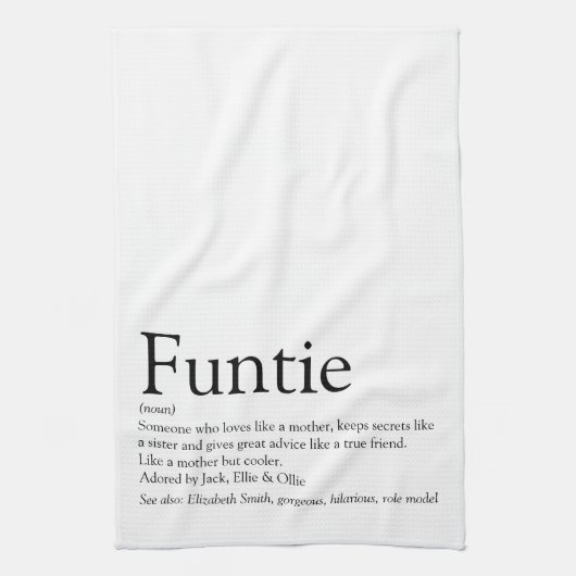 Schimmels, tante, tante, Tante Definition Modern T Theedoek (Verticaal)