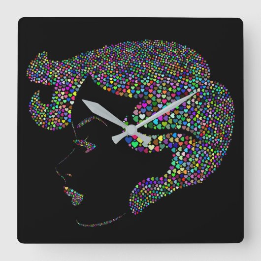 Schimmelschoenen met kleurrijke zomerse teenslippe vierkante klok (Voorkant)