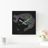 Schimmelschoenen met kleurrijke zomerse teenslippe vierkante klok (Huis)