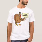 Schimmelste kerst Turkije Joke Think Chicken T-shirt (Voorkant)