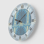 schimmeltaupen en blauwe oude damask roman numerie grote klok (Hoek)