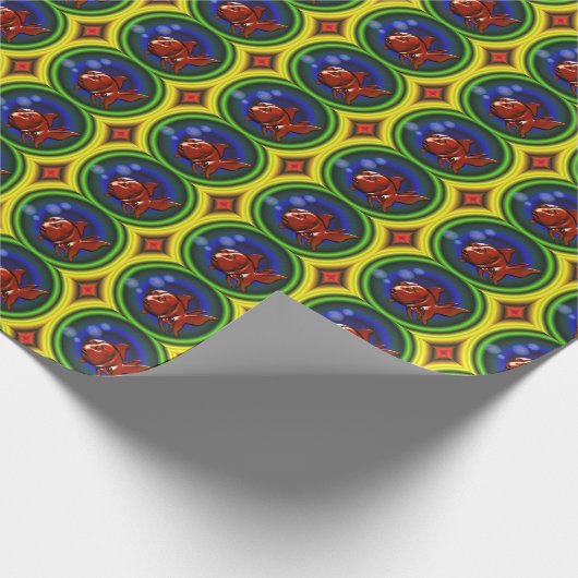 Schimmelvis - Red Goldfish Animal Art Cadeaupapier (Hoek)