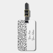 Schimmelwitte bloemen Bagagelabel (Voorkant verticaal)