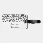 Schimmelwitte bloemen Bagagelabel (Achterkant horizontaal)