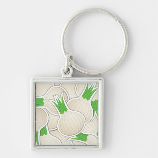 Schimmelwitte uien sleutelhanger (Voorkant)