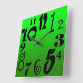 Schimmelzwarte cijfers - gradiënt groen gezicht vierkante klok (Hoek)
