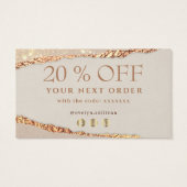 Schimmer verfijnd papier dank je korting visitekaartje (Achterkant)