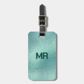 Schimmerende turquoise iridescent textuur bagagelabel (Voorkant verticaal)