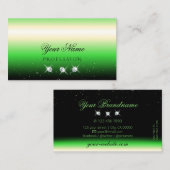 Schimmery Grass Green Black Gradient Sparkle Jewel Visitekaartje (Voorkant / Achterkant)
