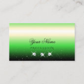 Schimmery Grass Green Black Gradient Sparkle Jewel Visitekaartje (Voorkant)