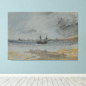Schip aan de grond Brighton Canvas Afdruk (Insitu (Houten vloer))