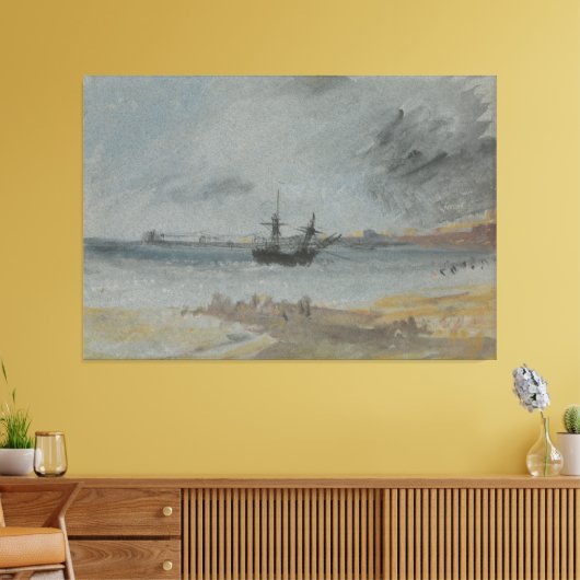 Schip aan de grond Brighton Canvas Afdruk (Insitu (Woonkamer))