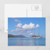 Schip aan de kust van Hvar, Kroatië Briefkaart (Voorkant / Achterkant)