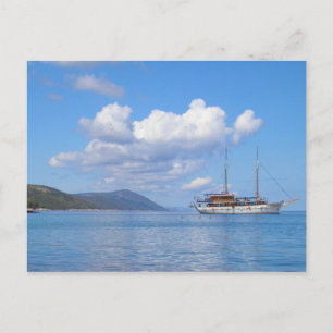 Schip aan de kust van Hvar, Kroatië Briefkaart