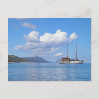 Schip aan de kust van Hvar, Kroatië Briefkaart