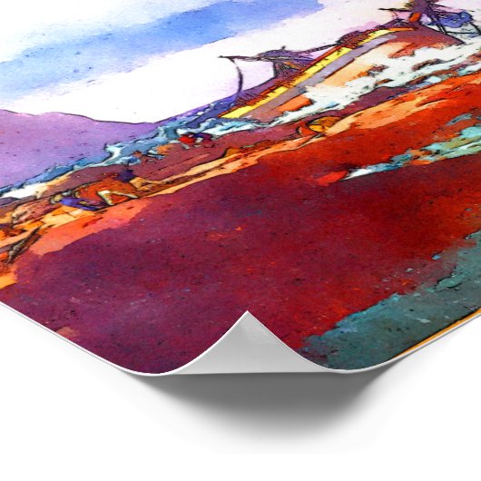 Schip aan de kust van Noorwegen Poster (Hoek)